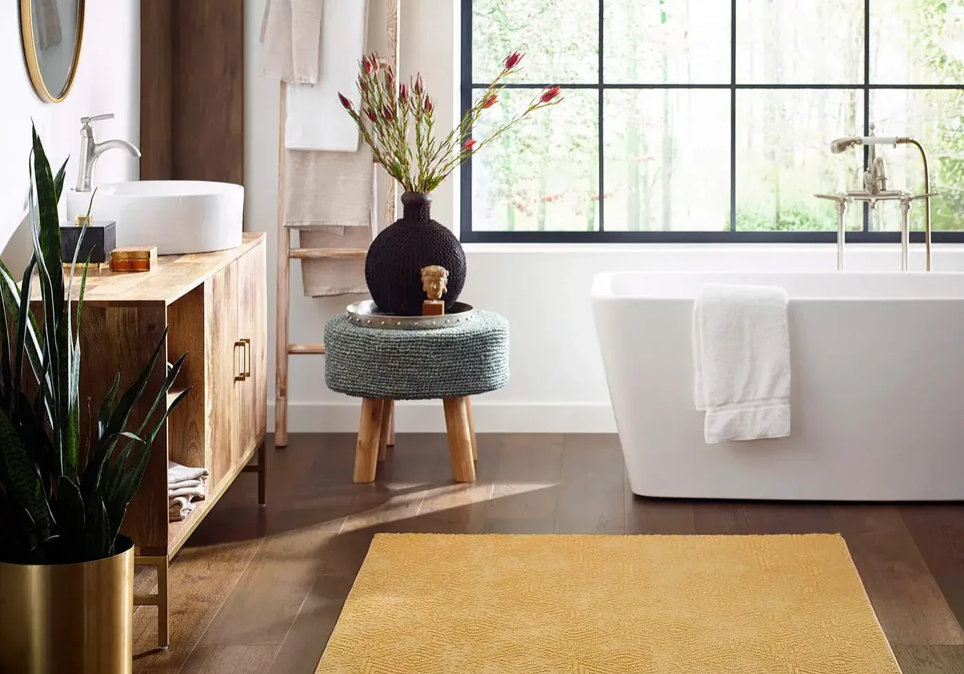 A vibrant yellow Shaw Floors area rug | Philadelphia Flooring Solutions